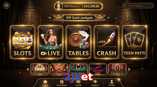 Main screen of 2Jbet casino page for PK players