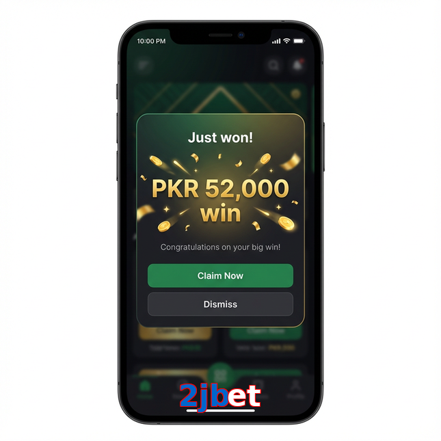 Main screen of 2Jbet win page for PK players